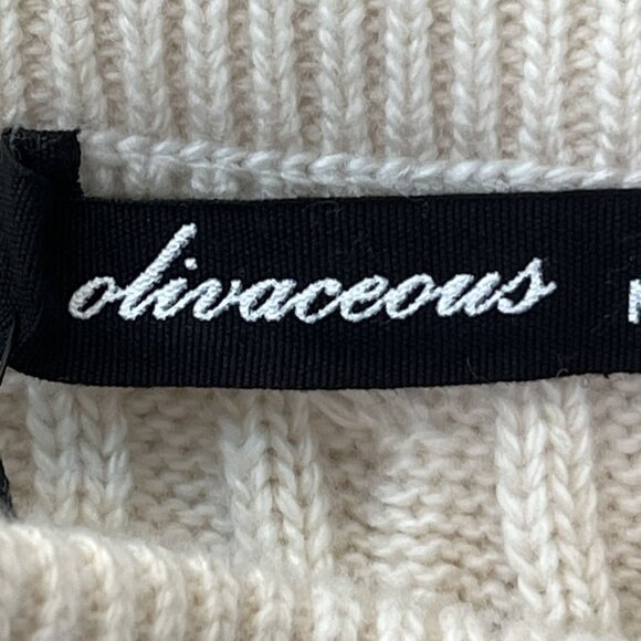 Olivaceous Cable‎ Knit Mini Skirt, Medium, Ivory - Picture 5 of 9